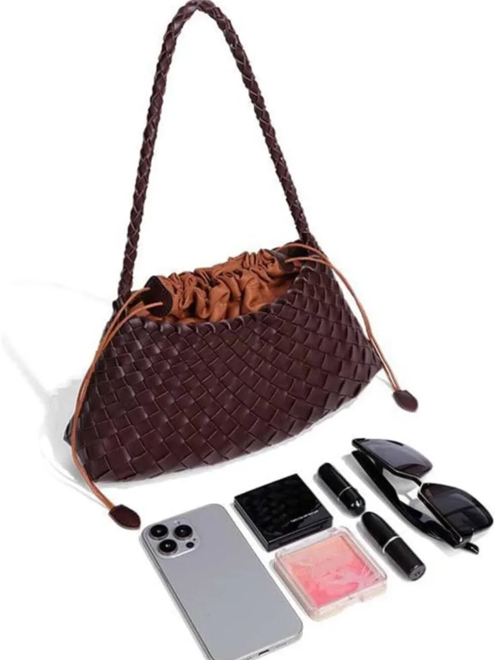 Trendy Woven Suede Hobo Bag | Stylish Bucket Tote & Shoulder Handbag for Women